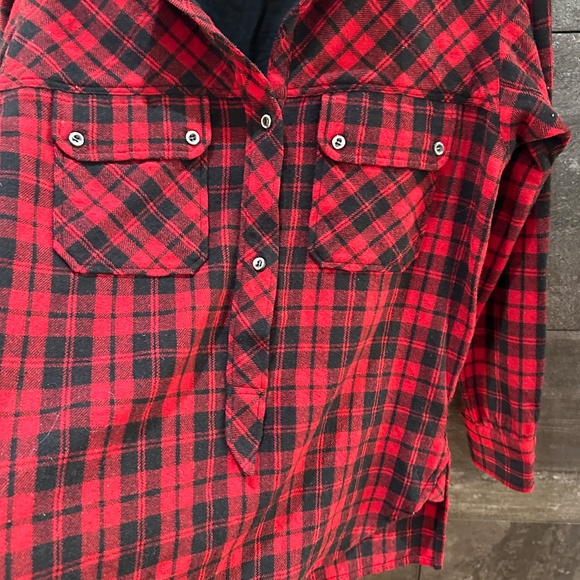 Isabel Marant Etoile red wool blend plaid shirt size 1 (S) - Picture 6 of 7